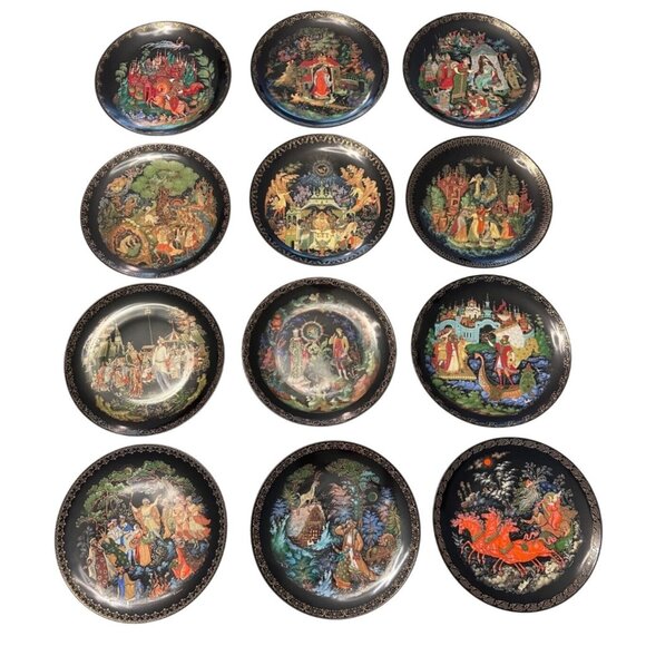 Vintage Set of 12 of Tianex Russian Legends Collector plates 1988-90Bradford - Picture 1 of 16
